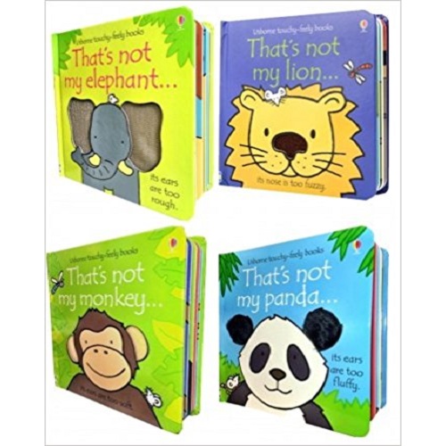 Wildlife Animals Collection Usborne Touchy-Feely 4 Books Set