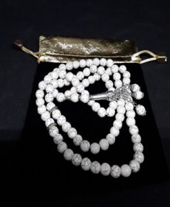 Authentic White Jasfar Beads Tasbih in Counts of 99