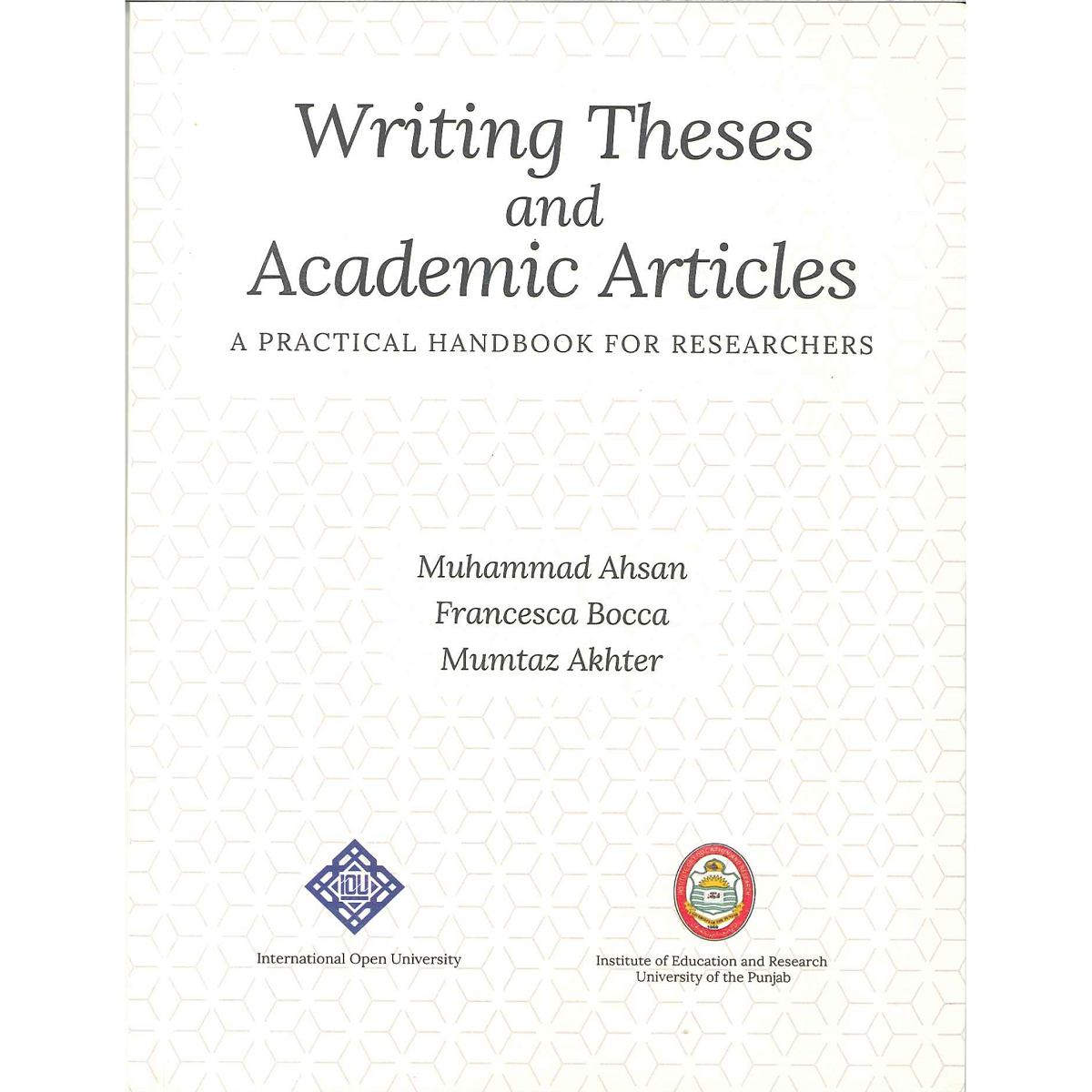 Writing Theses and Academic Articles By Dr Muhammad Ahsan